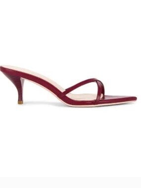 Femme LA Pointed Toe Copenhagen Burgundy Kitten Slipper Minimalist Open Toe 10